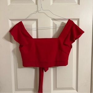 Red crop top